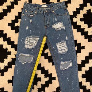 Destroyed Petite Boyfriend Jeans